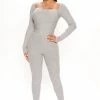 Fashion Nova Heather Sweater Legging Set - Heather Grey