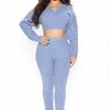 Fashion Nova Legging Sets Oh So Cozy Pant Set - Blue
