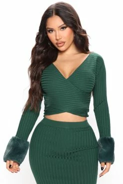 Fashion Nova Out And About Sweater Skirt Set - Hunter Sweater Sets