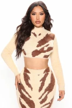 Fashion Nova Sweater Sets Mariela Sweater Skirt Set - Beige/Brown