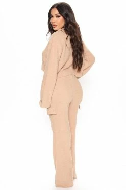 Fashion Nova Let's Get Cozy Pant Set - Taupe Sweater Sets