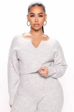 Fashion Nova Legging Sets Oh So Cozy Pant Set - Heather Grey