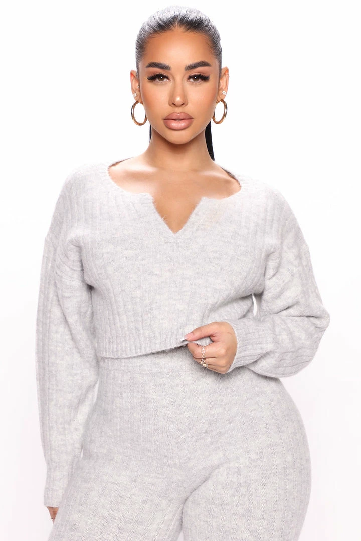 Fashion Nova Legging Sets Oh So Cozy Pant Set - Heather Grey