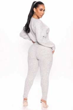 Fashion Nova Legging Sets Oh So Cozy Pant Set - Heather Grey