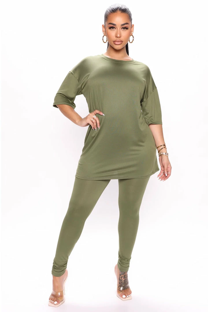 Fashion Nova Legging Sets Weekend Vibes Legging Set - Olive