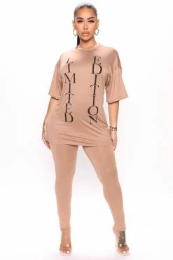 Fashion Nova Legging Sets She's Limited Edition Legging Set - Taupe