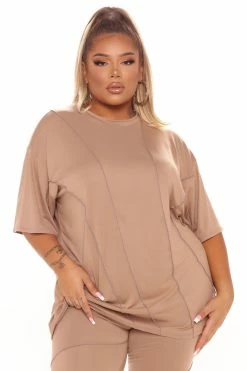 Fashion Nova Follow The Leader Legging Set - Taupe Legging Sets