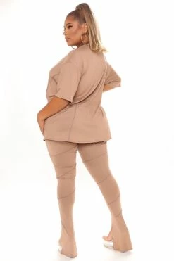 Fashion Nova Follow The Leader Legging Set - Taupe Legging Sets