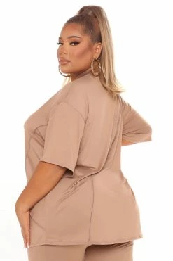 Fashion Nova Follow The Leader Legging Set - Taupe Legging Sets