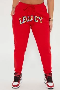 Fashion Nova Building My Legacy Jogger Pant - Red