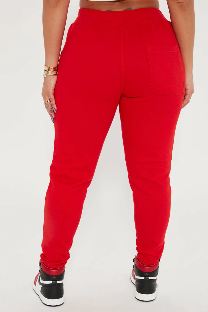 Fashion Nova Building My Legacy Jogger Pant - Red