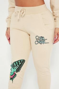 Fashion Nova Stay Lifted Butterfly Jogger Pant - Sand Matching Separates