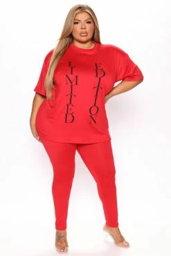 Fashion Nova She's Limited Edition Legging Set - Red