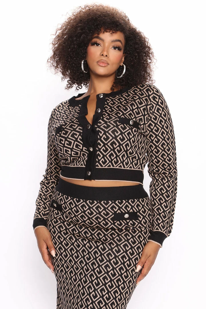 Fashion Nova Sweater Sets Lily Skirt Set - Black/combo