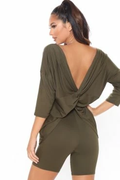 Fashion Nova Play In Comfort Short Set - Olive