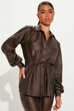 Fashion Nova Wide Leg Sets Alexa Pant Set - Brown Combo