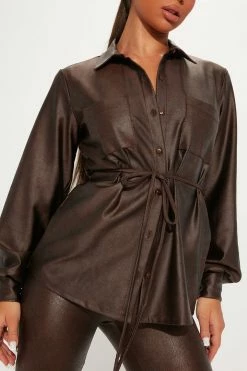 Fashion Nova Wide Leg Sets Alexa Pant Set - Brown Combo