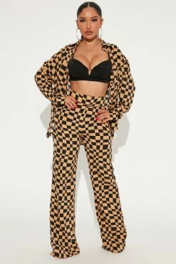 Fashion Nova Wide Leg Sets Checking You Out Pant Set - Black/combo