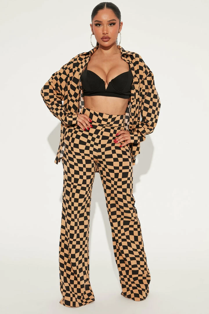 Fashion Nova Wide Leg Sets Checking You Out Pant Set - Black/combo