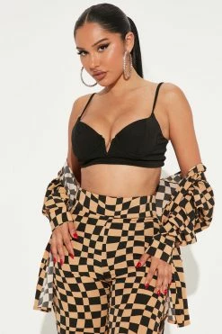 Fashion Nova Wide Leg Sets Checking You Out Pant Set - Black/combo