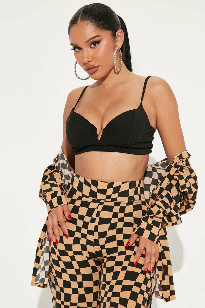 Fashion Nova Wide Leg Sets Checking You Out Pant Set - Black/combo