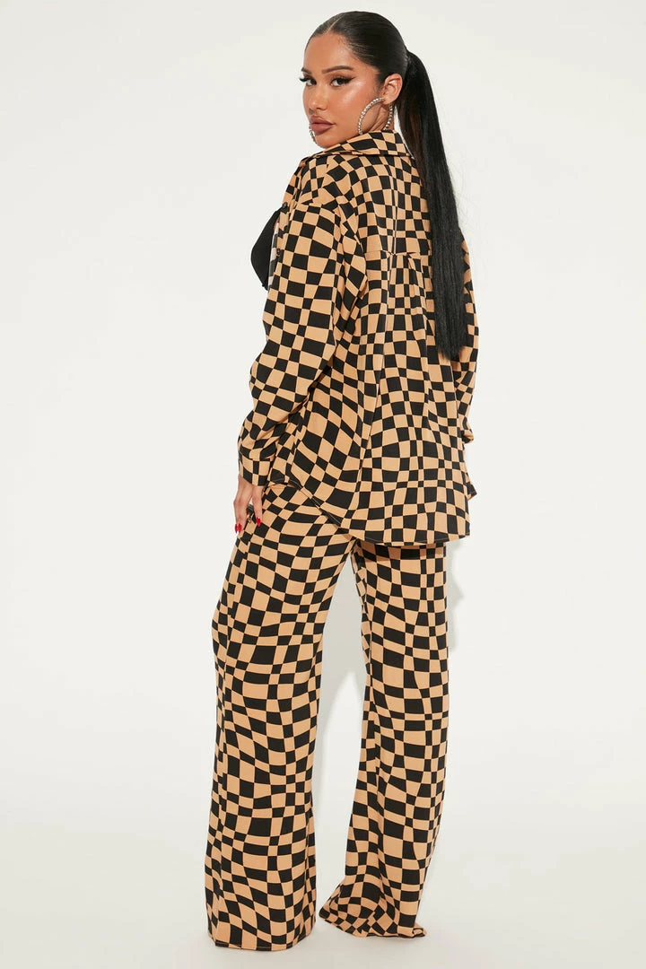 Fashion Nova Wide Leg Sets Checking You Out Pant Set - Black/combo