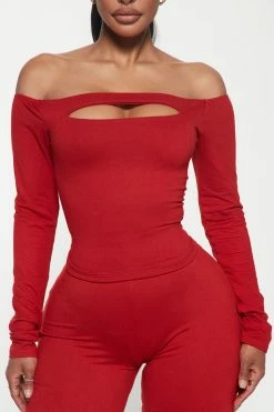 Fashion Nova Wide Leg Sets Weekend Lounging Pant Set - Marsala