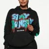 Fashion Nova Stay Hungry Graphic Hoodie - Black Matching Separates