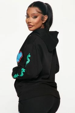Fashion Nova Stay Hungry Graphic Hoodie - Black Matching Separates