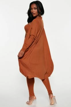 Fashion Nova Legging Sets Weekend Chic 3 Piece Legging Set - Camel