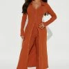 Fashion Nova Natalie Pant Set - Rust
