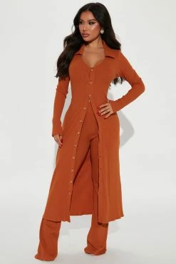 Fashion Nova Natalie Pant Set - Rust