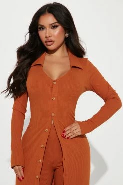 Fashion Nova Natalie Pant Set - Rust