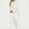 Fashion Nova Wide Leg Sets Tia Pant Set - Cream