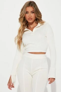 Fashion Nova Wide Leg Sets Tia Pant Set - Cream