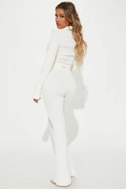 Fashion Nova Wide Leg Sets Tia Pant Set - Cream