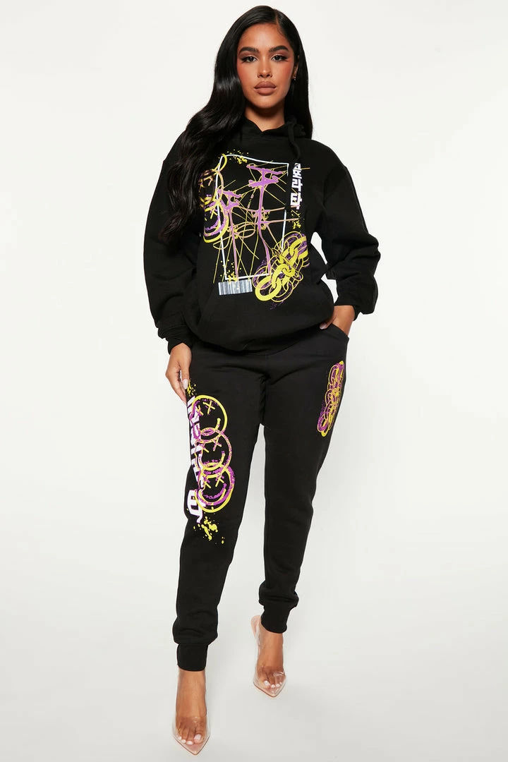 Fashion Nova Don't Forget Smile Hoodie - Black Matching Separates
