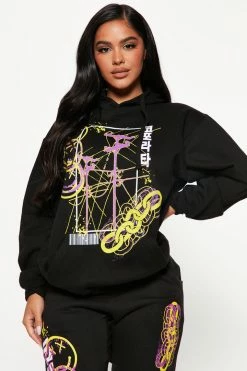 Fashion Nova Don't Forget Smile Hoodie - Black Matching Separates