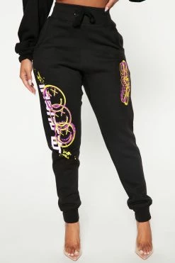 Fashion Nova Matching Separates Don't Forget To Smile Jogger Pant - Black