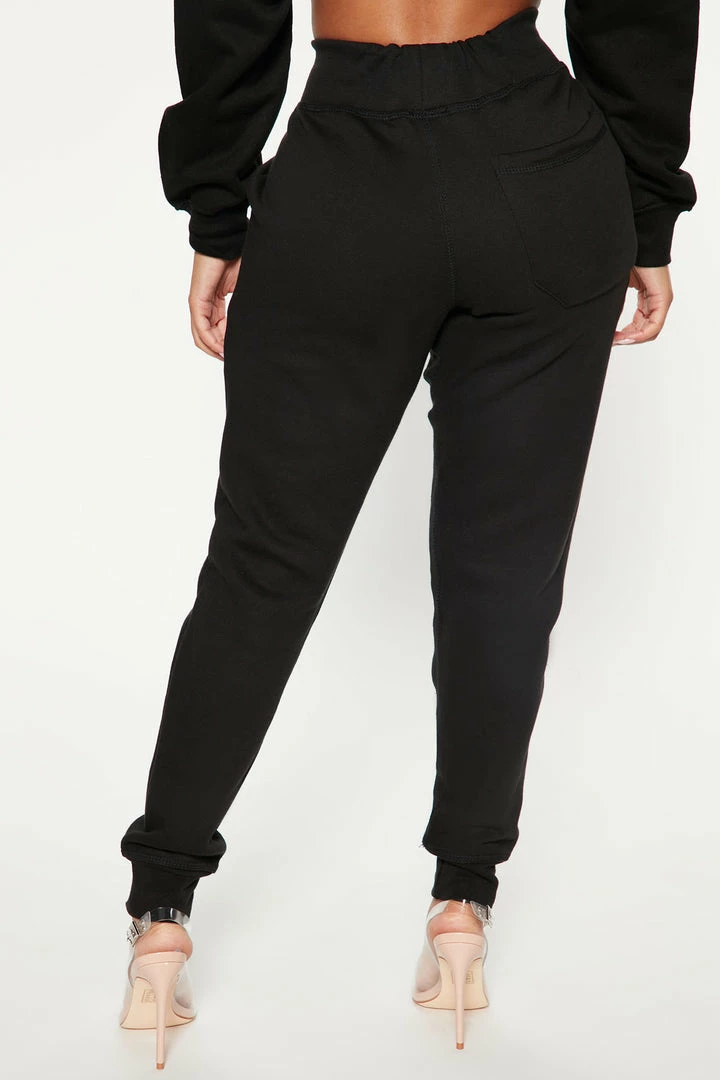 Fashion Nova Matching Separates Don't Forget To Smile Jogger Pant - Black