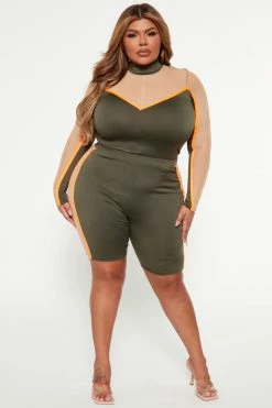 Fashion Nova Sport Mode Short Set - Olive