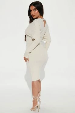Fashion Nova Sweater Sets Stay Close Sweater Skirt Set - Cream
