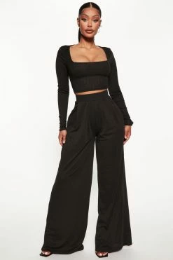 Fashion Nova Put Together Pant Set - Black