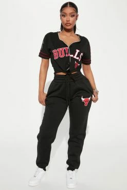 Fashion Nova Bulls Set Up Jogger - Black Matching Separates