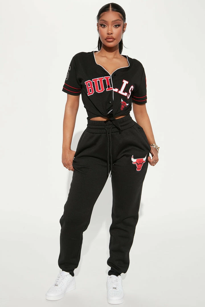 Fashion Nova Bulls Set Up Jogger - Black Matching Separates