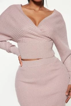 Fashion Nova Sweater Sets Stay Close Sweater Skirt Set - Pink