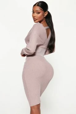 Fashion Nova Sweater Sets Stay Close Sweater Skirt Set - Pink