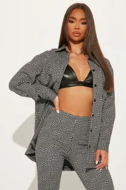 Fashion Nova Legging Sets Check Her Out Legging Set - Black/Grey