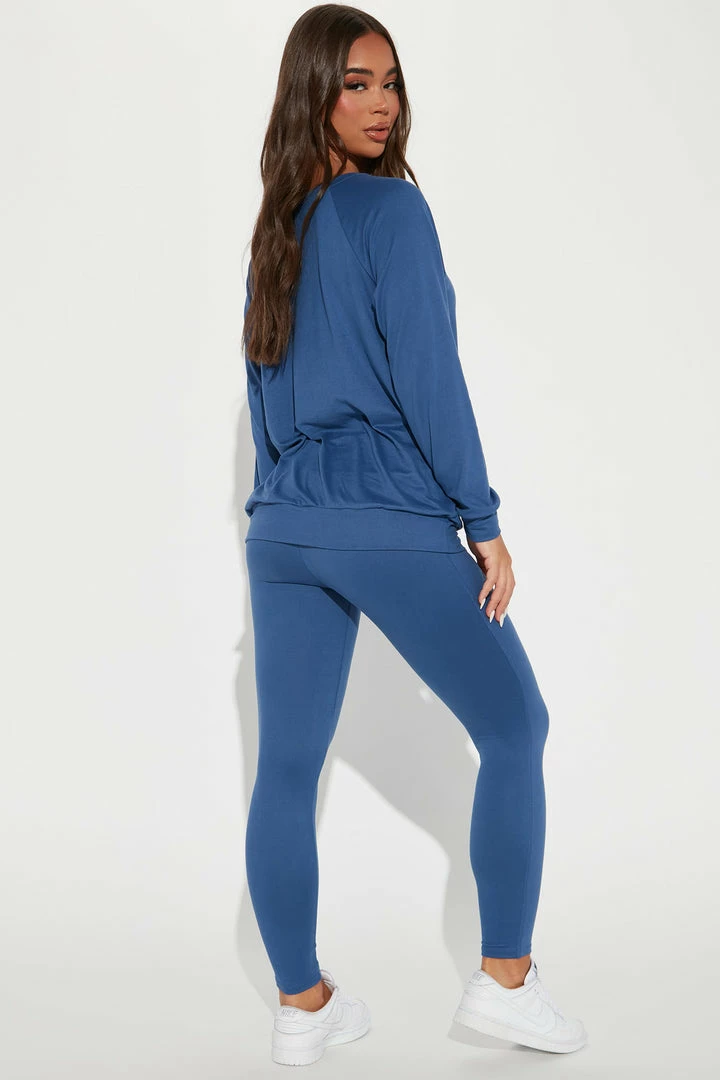 Fashion Nova Legging Sets Kick Back Legging Set - Blue