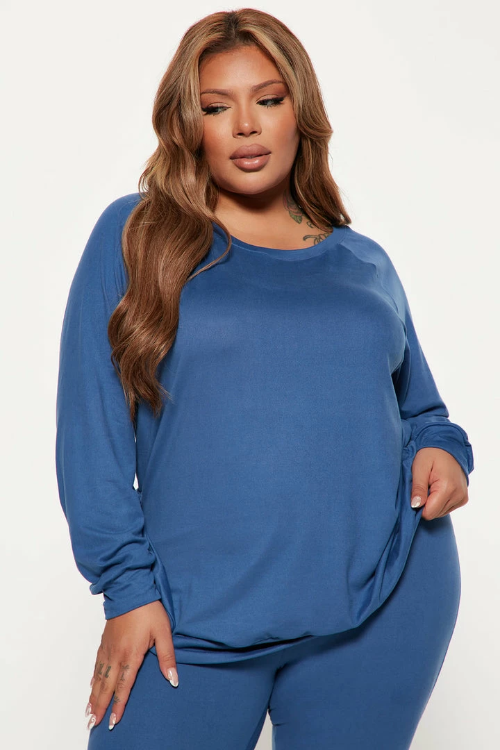 Fashion Nova Legging Sets Kick Back Legging Set - Blue